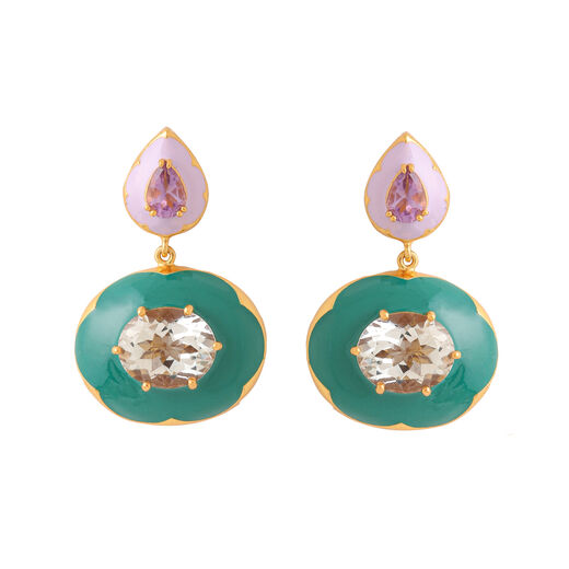 Pink and green amethyst earrings by Azga